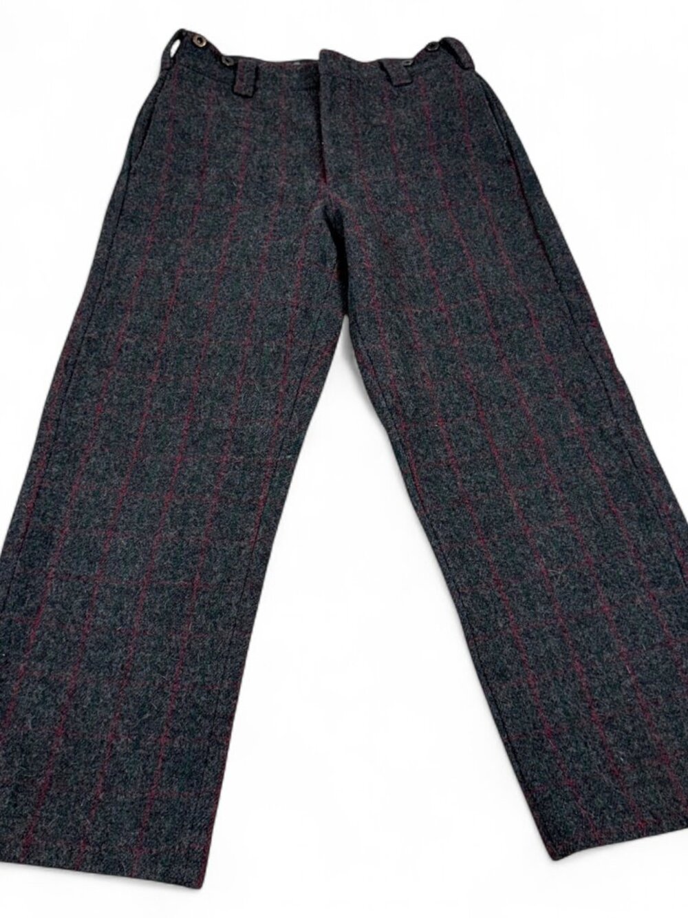 Woolrich Malone Wool Pants Men's 30 Dark Gray Red Vintage USA *READ